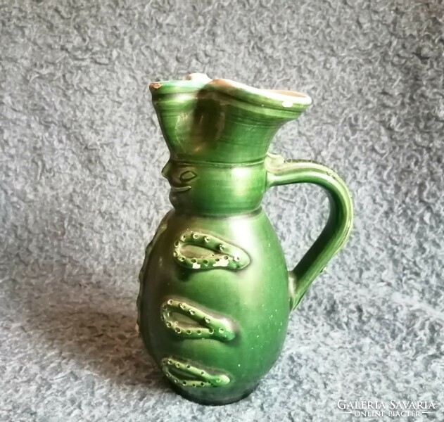 Green glazed ceramic jug jug (6 / d)