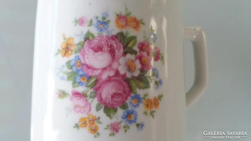 Old vintage zsolnay rosy floral porcelain mug 9 cm