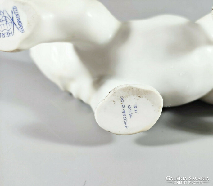 Herend, cub polar bear 14 cm hand-painted porcelain figurine mcd, flawless! (J070)