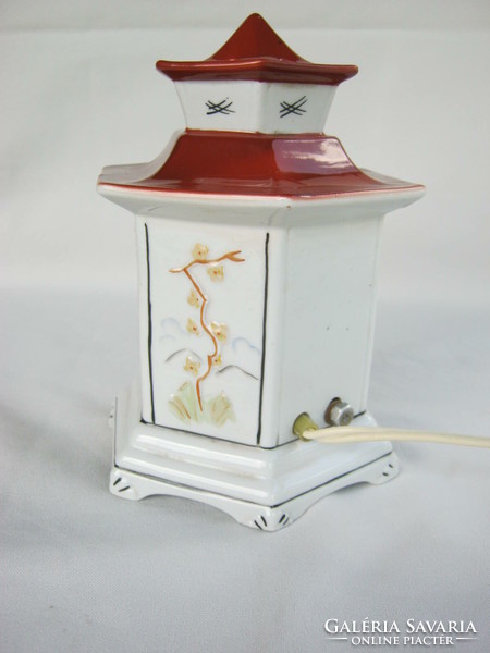 Retro ... Geisha cherry blossom pagoda shaped porcelain lamp perfume lamp