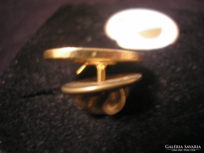 Antique Filigree Art Deco Gold Plated Enamel Decorative Cuff Button 1.6 X 1.2 Cm