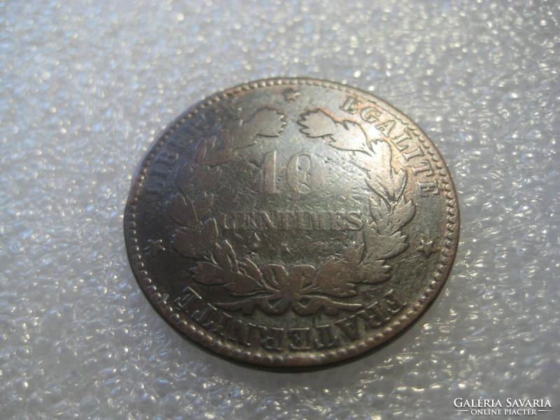 10 Centimes 1872. Bronze, iii. Republic 30 mm