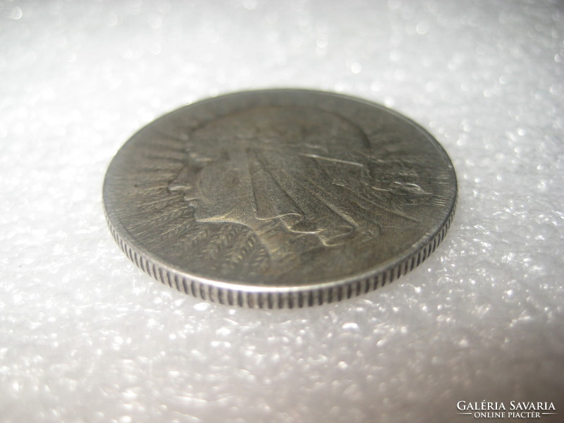 5 Zloti  1933  Anjou  Hedvig  , Jadviga  , 750-es  ezüst  ,  28 mm,  12 gr