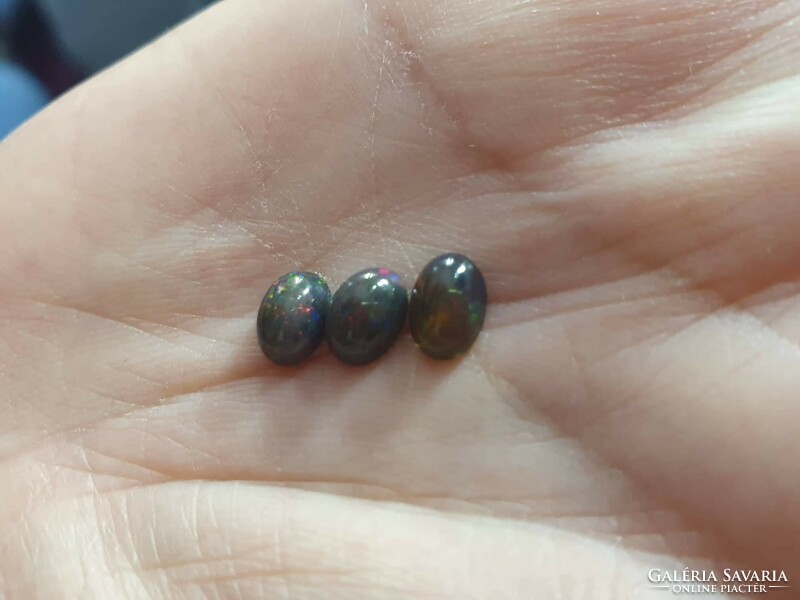 Black opal gemstones from 3 Ethiopia on 5X7 mm kabos!