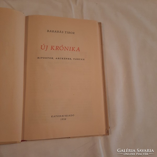 Barabás Tibor: Új krónika   Katonai Kiadó 1956