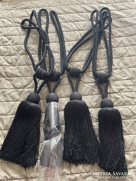 New! Large pair of elegant black curtain tassels