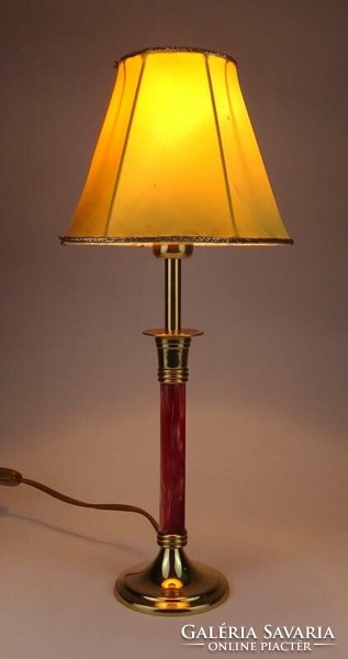 1J043 Réz testű kisméretű asztali lámpa 38 cm