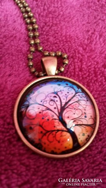 Bronze tree of life with glass lens amulets