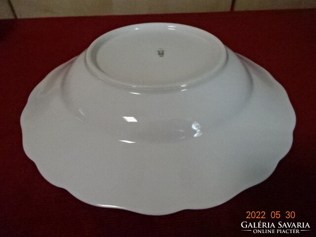 Zsolnay porcelain deep plate, antique, white, printed pattern, diameter 23.5 cm. Jokai.