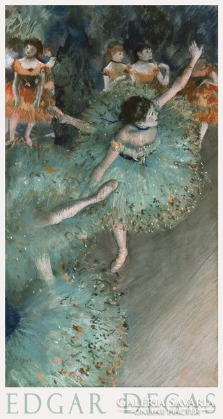 Edgar degas dancer in green 1878 painting art poster, ballet performance needle tulle skirt