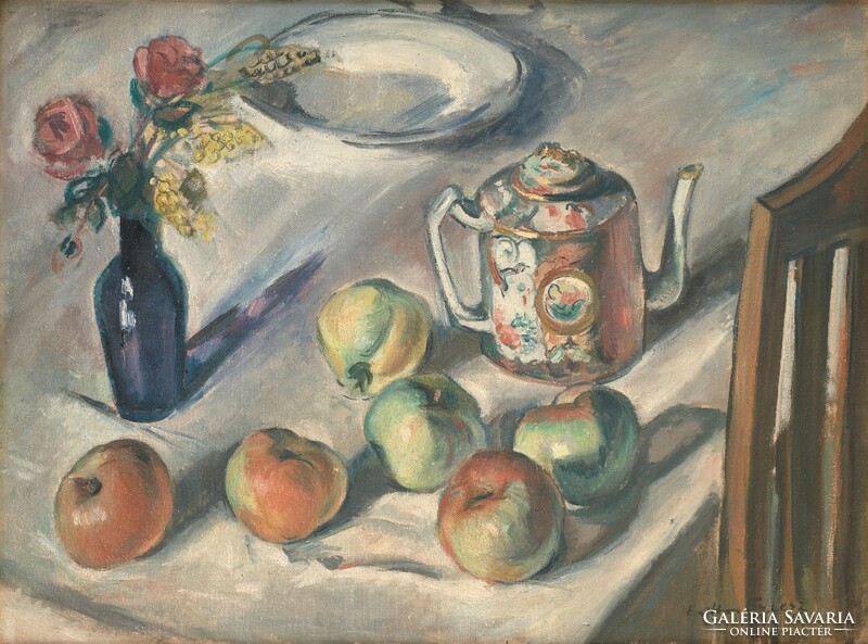 Emile fries - still life with apples - canvas reprint