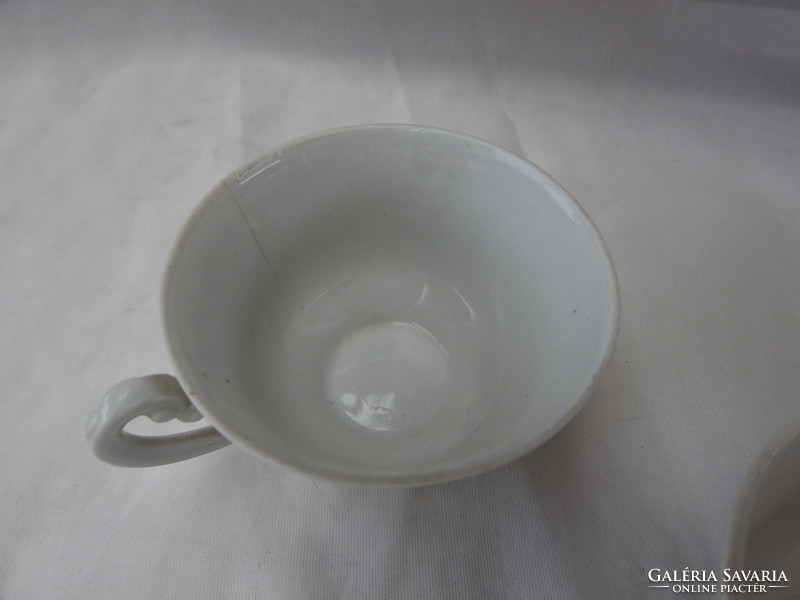 Régi barokk apróvirág mintás zsolnay kávés csészék 3 db