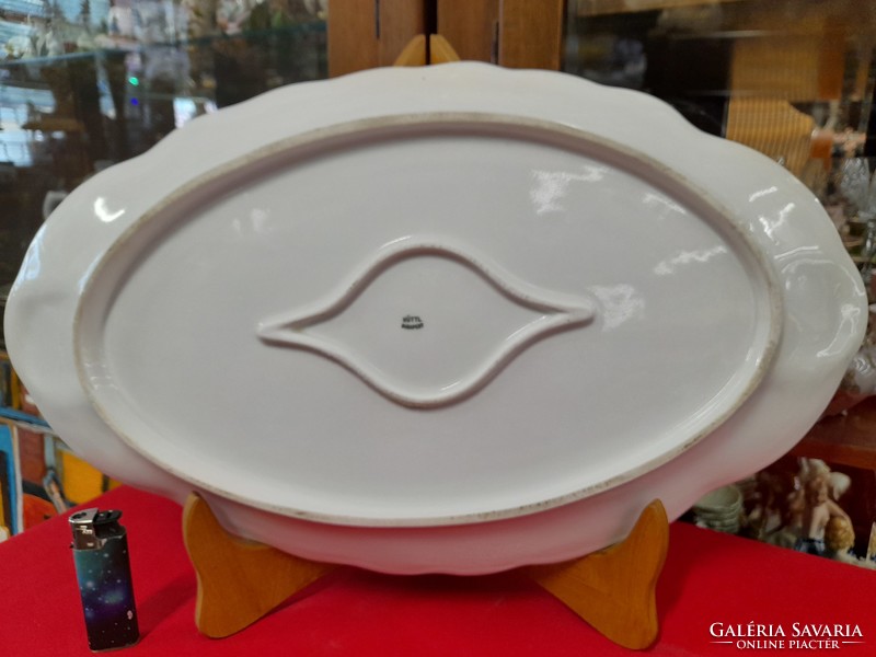 Hüttl tivadar budapest large porcelain roasting bowl, bowl.46.5 Cm.