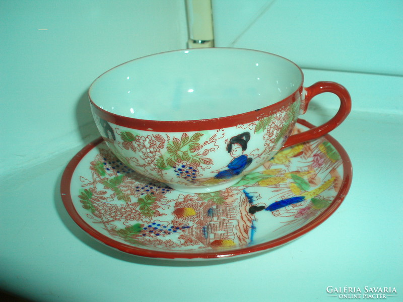 Vintage lithophane hand painted japanese eggshell porcelain tea set