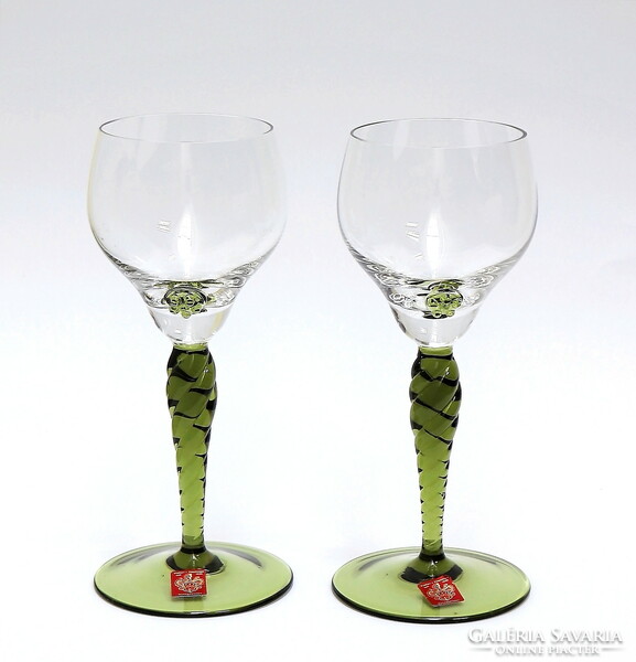Beautiful pair of stem glasses with poschinger