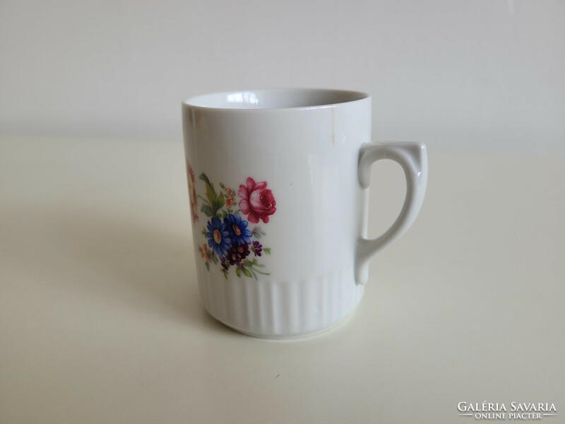 Old zsolnay porcelain mug with floral folk tea cup