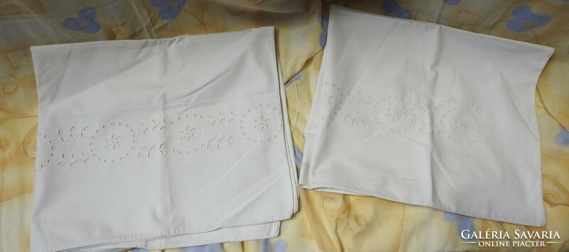 Antique white pillowcase with pair of lace trim - ornament pillow cover