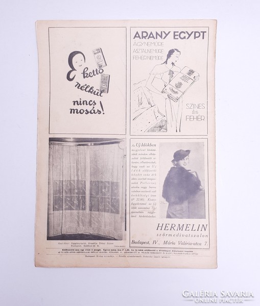 Régi újság 1936 tél Az Új Idők Divatlapja