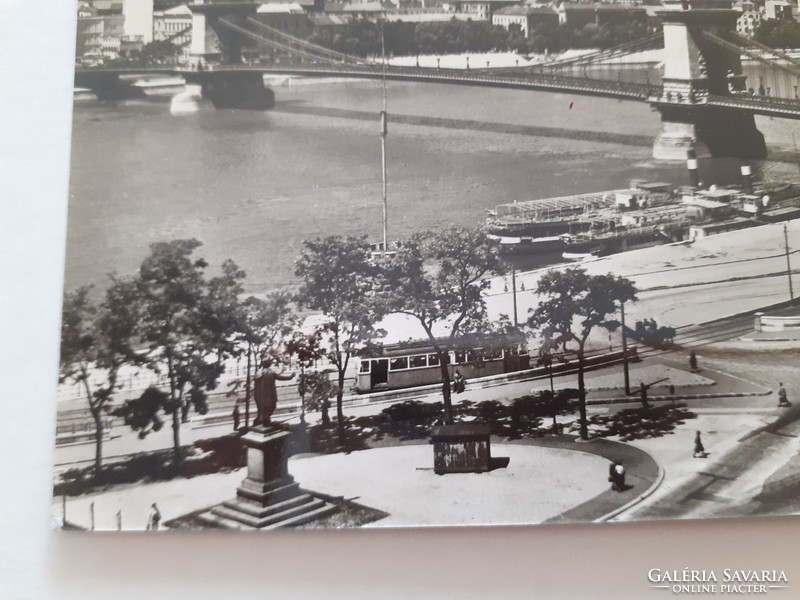 Old postcard budapest chain bridge photo postcard