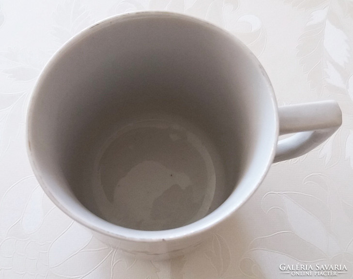 Old Zsolnay porcelain mug floral tea cup 9 cm