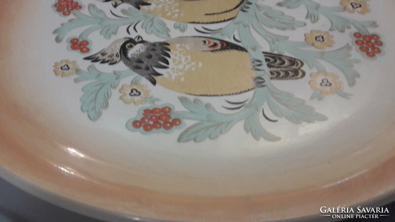 Large bird faience decorative plate, porcelain bowl (l2402)