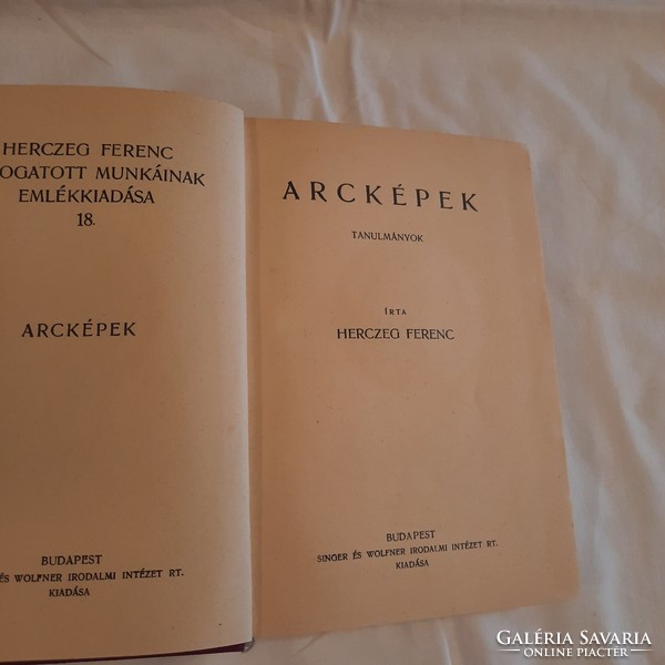 Herczeg Ferenc válogatott munkáinak emlékkiadása 1933  Arcképek  /Tanulmányok/  18/20. kötet