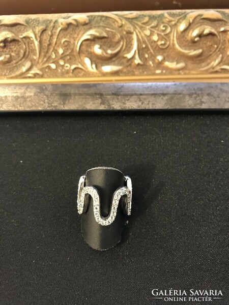 New! 925 Unique, special silver ring! Size 54 with zirconia stones!
