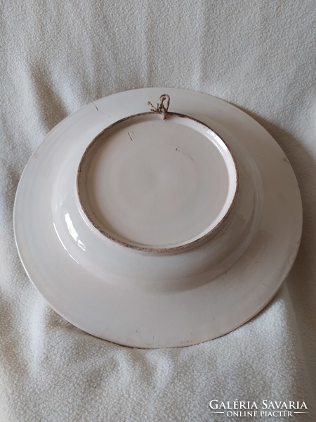 Városlőd: ceramic wall bowl, large size, 33 cm