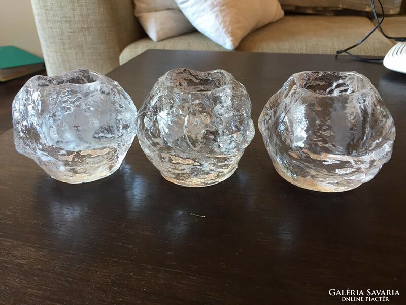 Midcentury / vintage scandinavian design: costa boda thick-walled crystal glass candle 