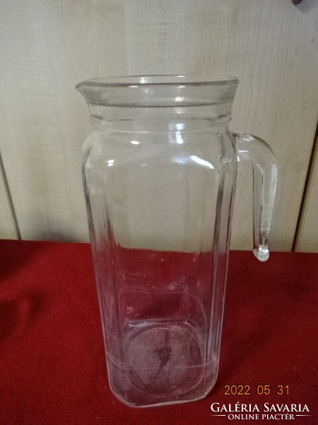 Glass water jug, height 23 cm. He has! Jókai.