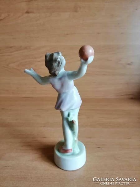 Zsolnay porcelain ball little girl figure 13.5 cm high (po-4)