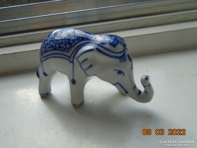 Cobalt blue hand painted lucky elephant