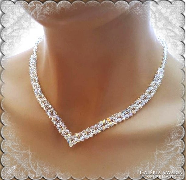 Wedding, bridal necklace, Swarovski crystal sl-esw02-1