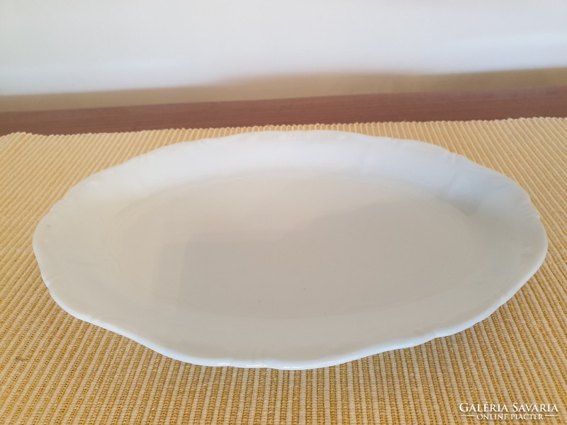 Old white porcelain oval serving bowl tray