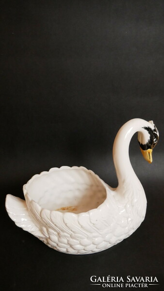 Italian swan-shaped ceramic pot