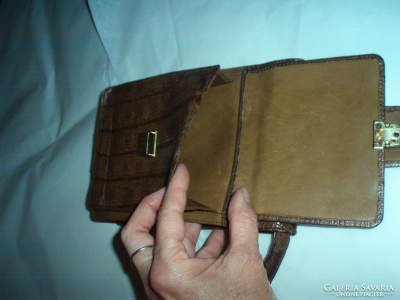 Vintage genuine crocodile leather men's briefcase, car bag
