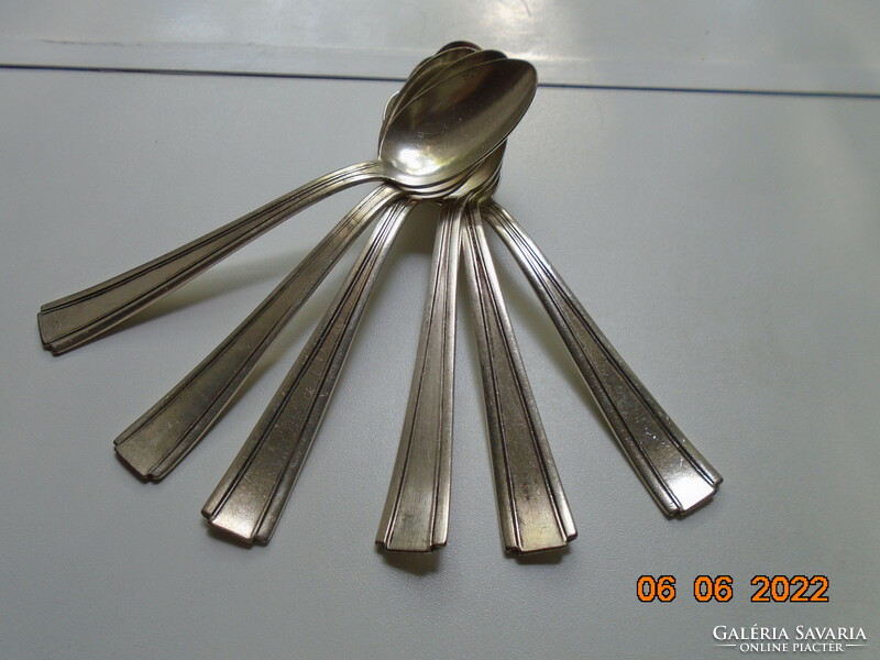 Antique silver plate Dutch art-deco tea spoon set