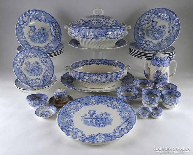 1J123 antique english spode copeland's faience tableware from the late 1800s.
