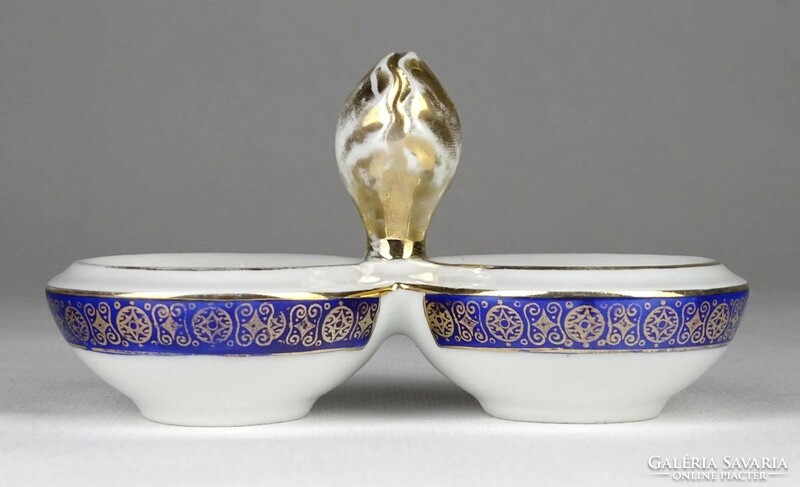 1J179 Régi aranyozott cseh kék arany porcelán étkészlet