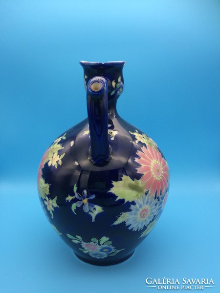 Zsolnay porcelain faience jug with floral decor circa 1890