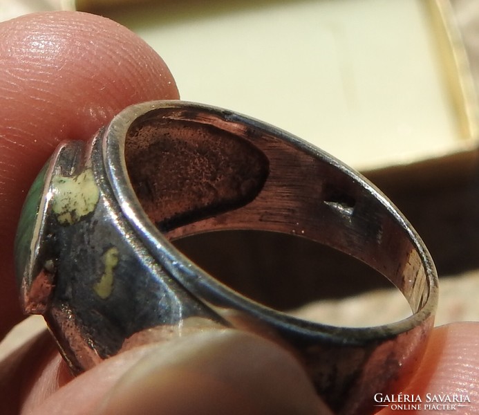 Szoliter zöld köves ezüst gyűrű