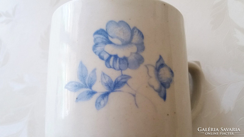 Zsolnay kék virágos régi porcelán bögre 9.5 cm