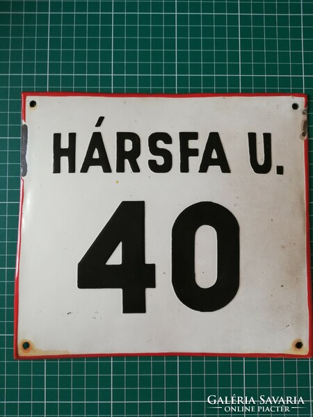Hársfa u. 40 - Old enamel board