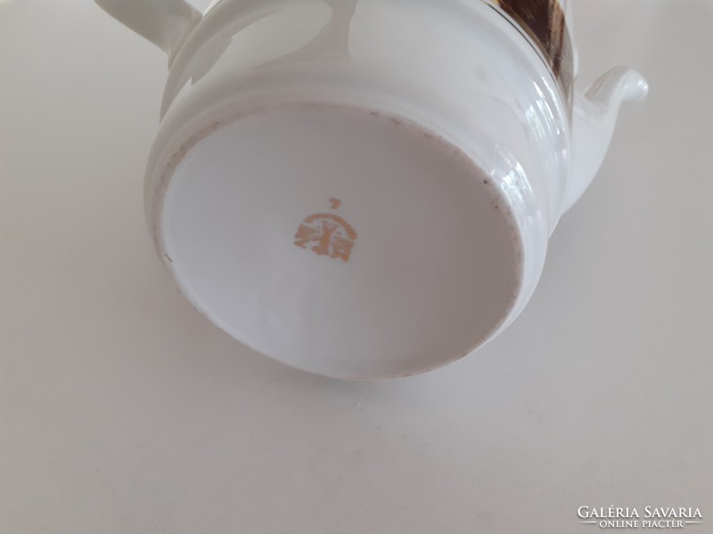 Régi MZ porcelán teás kanna aranyozott teakiöntő