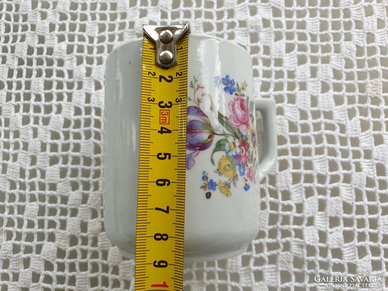 Old zsolnay porcelain floral tea mug