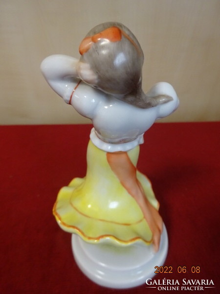 Herend porcelain figurine, girl dancing in folk costume. He has! Jókai.
