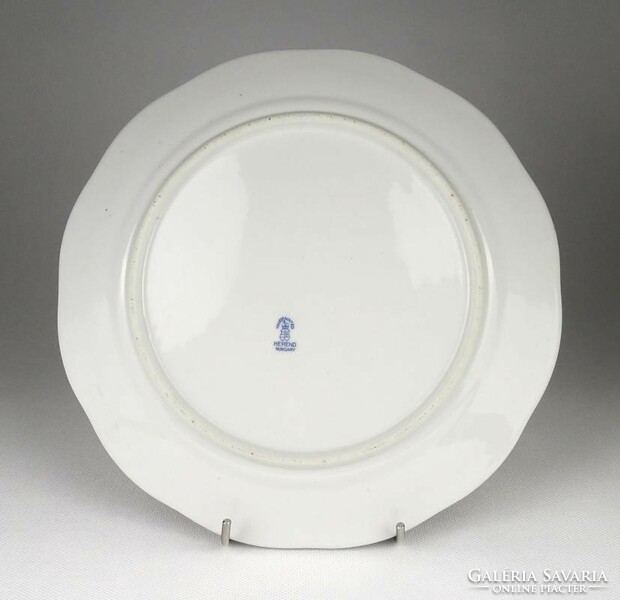 1J172 Antik magyaros motívumokkal díszített koronás Herendi porcelán tányér 25 cm