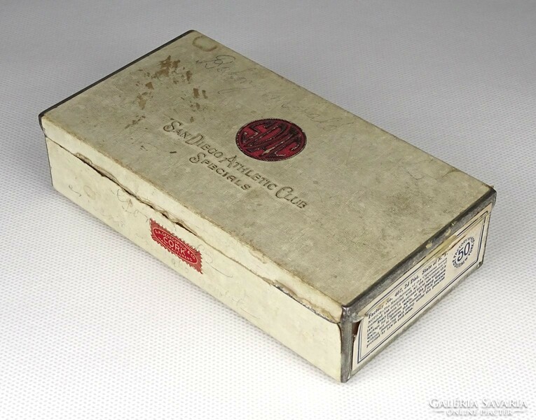 1J251 antique american cigarette tin box sdac san diego athletic club 1933