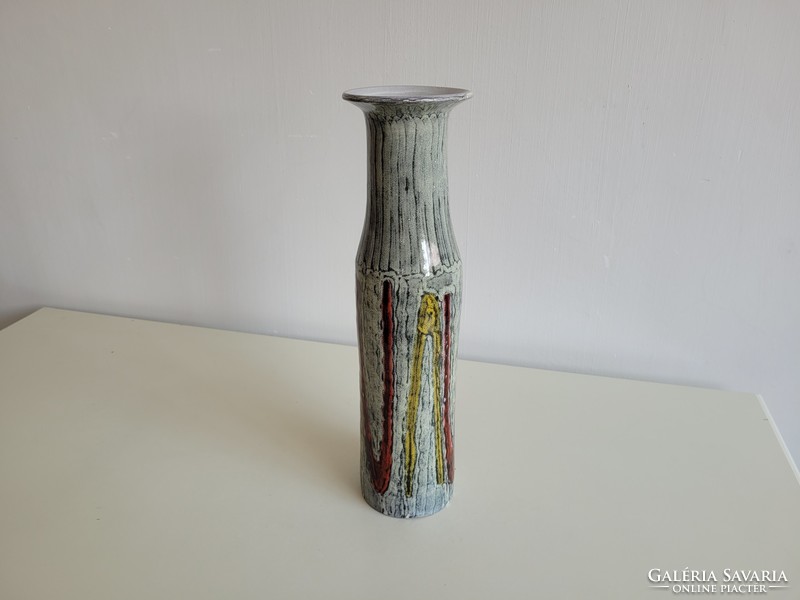 Old retro ceramic vase 39 cm mid century
