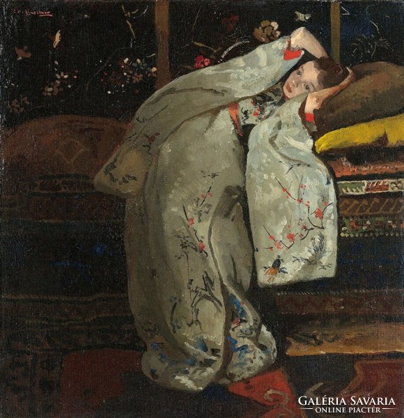George Breitner - Lány fehér kimonóban - reprint
